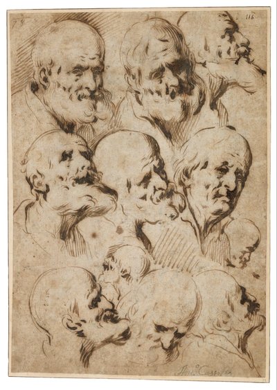Studie van de hoofden van apostelen door Antonio del Castillo y Saavedra