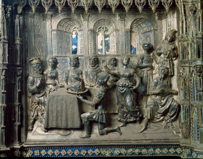 Leven van Johannes de Doper: het banket van Herodes. Zilveren reliëf door Antonio di Salvi