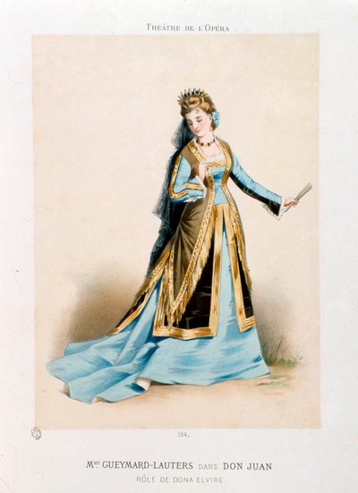 Zangeres Pauline Lauters-Gueymard (1834-1876) als Dona Elvire in Wolfgang Amadeus Mozart