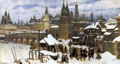 Moskou in de 17e eeuw. De Allerheiligenbrug, 1901 door Apollinari Mikhailovich Vasnetsov