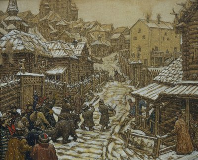 De beren trainers. Oud Moskou door Apollinari Mikhailovich Vasnetsov
