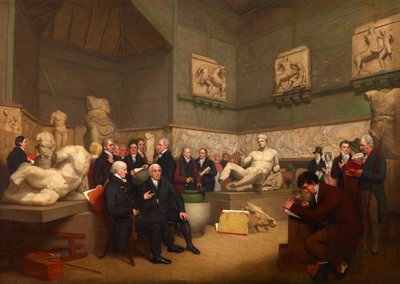 De beheerders in de tijdelijke Elgin-kamer, 1819 door Archibald Archer