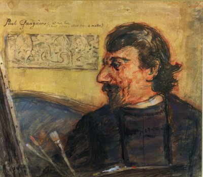 Portret van Paul Gauguin door Archibald Standish Hartrick