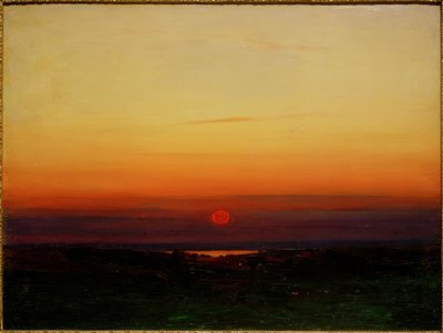 Zonsondergang over de steppe aan een oever door Archip Iwanowitsch Kuindschi