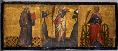 St. Benedictus, St. Christoffel en St. Catharina, c.1400 door Aretino Luca Spinello or Spinelli