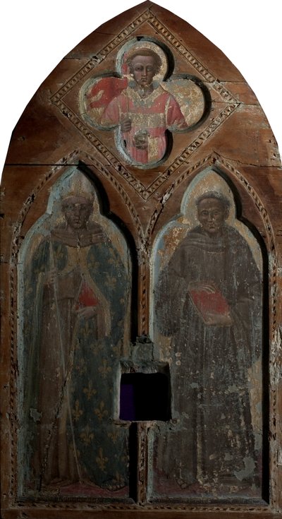 St. Louis van Toulouse en St. Antonius van Padua met St. Stefanus door Aretino Luca Spinello or Spinelli