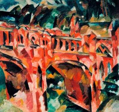 Rode brug in Zarizyno door Aristarch Wassiljewitsch Lentulow