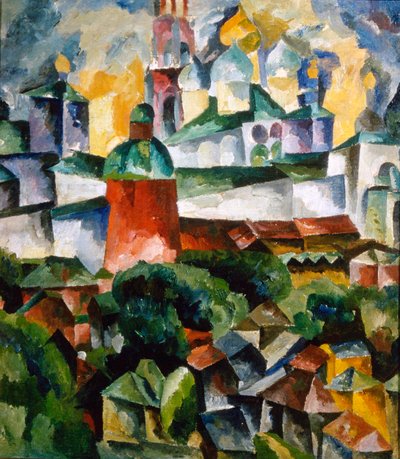 Landschap met het Trinity-Sergius-klooster door Aristarkh Lentulov
