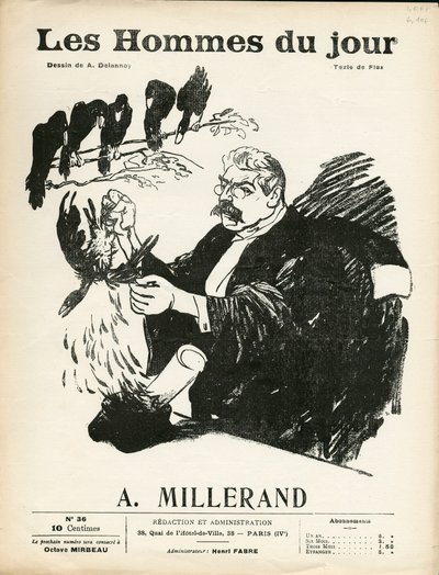 Omslag van Les Hommes du jour, nummer 36, Satiriek in Z & W door Aristide Delannoy