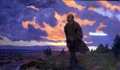 Vladimir Ilyich Lenin (1870-1924) aan de Oever door Arkadij Aleksandrovic Rylov