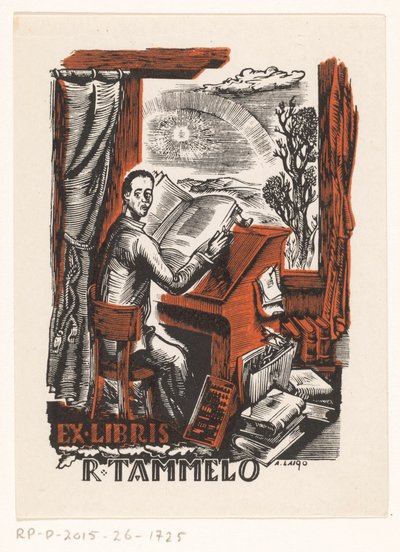 Ex libris van R. Tammelo door Arkadio Laigo