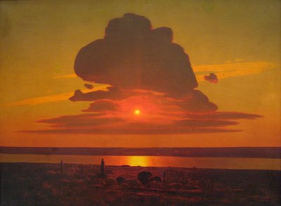 Russisch: "Rode zonsondergang " Rode zonsondergang aan de Dnjepr door Arkhip Kuindzhi