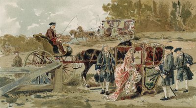 Fliguette en Draagstoel, Oostenrijkse Nederlanden, 18e Eeuw door Armand Jean Heins