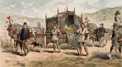 Draagstoel van een Kasteelvrouwe, Tijd van de Hertogen van Bourgondië, 15e Eeuw door Armand Jean Heins