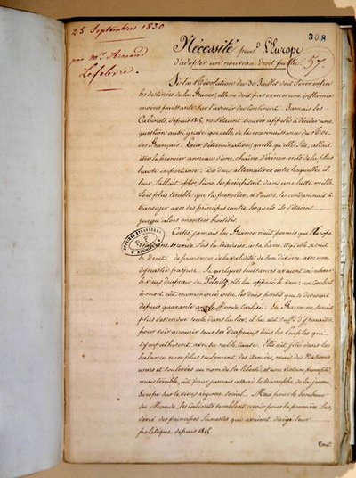Memorandum over de noodzaak voor Europa om een nieuwe openbare wet aan te nemen door Armand Lefebvre