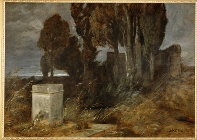 Heiligtum des Herakles - Heiligdom van Hercules ... (schilderij op doek) door Arnold Böcklin