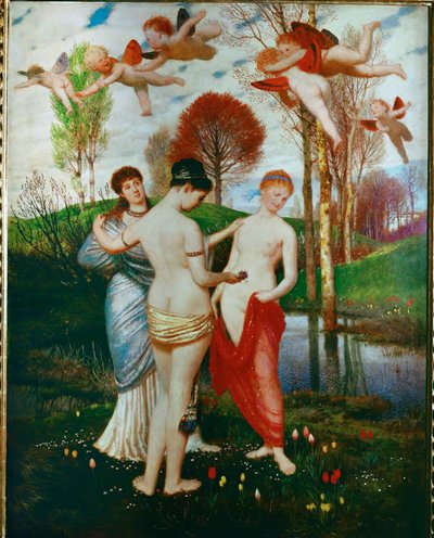 Hymnus an den Fruehling (olieverf op doek) door Arnold Bocklin