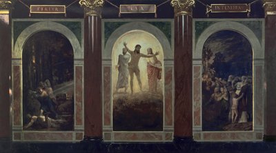 Fertur lux in tenebras (Ontwerp voor het Silezische Museum voor Schone Kunsten in Wrocław) door Arnold Böcklin