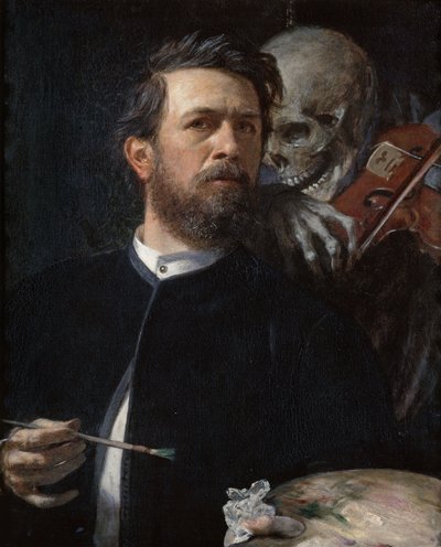Zelfportret met de Dood die viool speelt door Arnold Böcklin