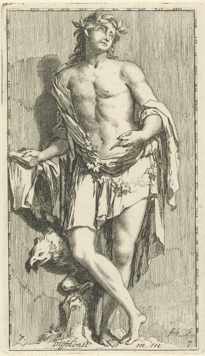 Personificatie van de dichtkunst door Arnold Houbraken
