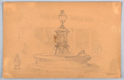 Fontein in Nevers door Arnold William Brunner