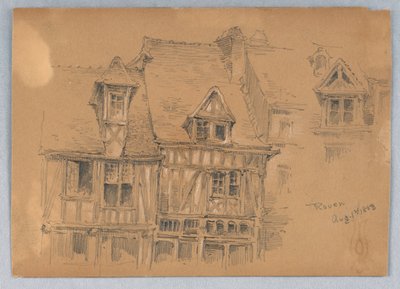 Huizen in Rouen door Arnold William Brunner