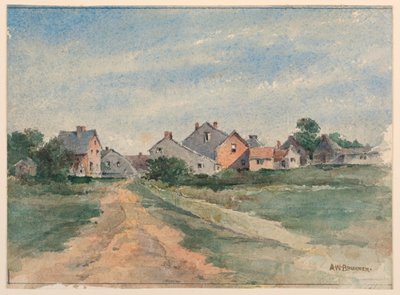 Landschap met Huizen door Arnold William Brunner