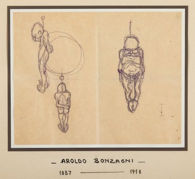 De gehangene (Oost-Indische inkt op papier) door Aroldo Bonzagni