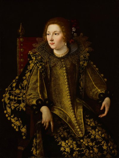 Italiaans: Ritratto di una donna seduta (signora Caterina Savelli) Portret van een zittende dame (senora Caterina Savelli) door Artemisia Gentileschi