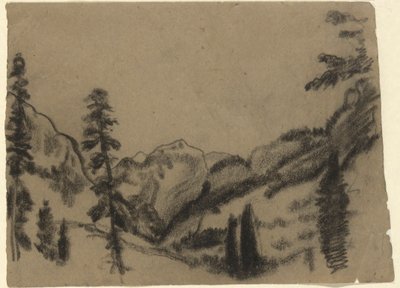 Berglandschap met Sparren door Arthur B. Davies