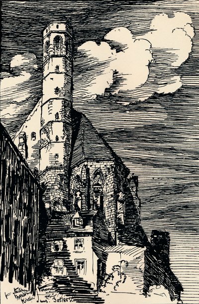 De Italiaanse Marienkirche, Wenen, ca. 1900 door Arthur Beresford Pite