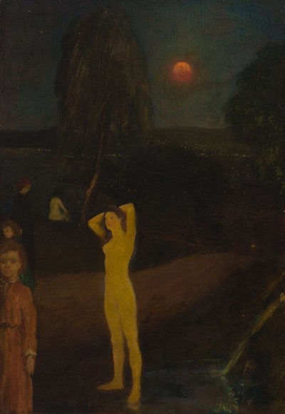 Volle maan door Arthur Bowen Davies