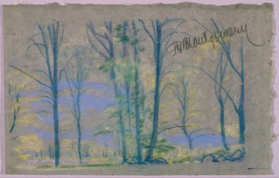 Landschap met Bomen uit A.B. Davies boek, editie -23, 50 door Arthur Bowen Davies