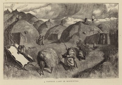 Een Pawnee-kamp in de winter door Arthur Boyd Houghton