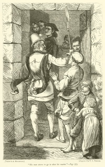Zijn man probeerde zijn meester te volgen door Arthur Boyd Houghton