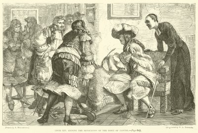 Lodewijk XIV ondertekent de Herroeping van het Edict van Nantes door Arthur Boyd Houghton