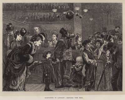 Schetsen in Londen, voor de bar door Arthur Boyd Houghton