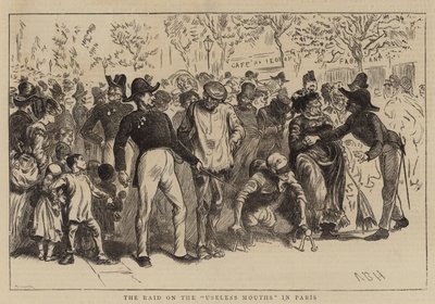 De inval op de nutteloze monden in Parijs door Arthur Boyd Houghton