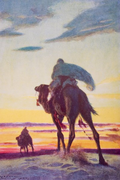 De vlucht van Mohammed naar Medina, illustratie uit 
