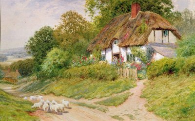 Kijken naar de schapen door Arthur Claude Strachan