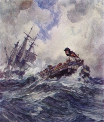 Luitenant Nelson aan boord van een prijs in een storm door Arthur David McCormick