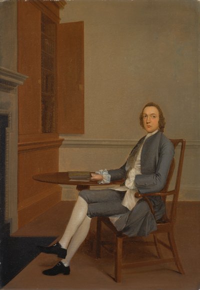 Een onbekende man zittend aan een tafel door Arthur Devis