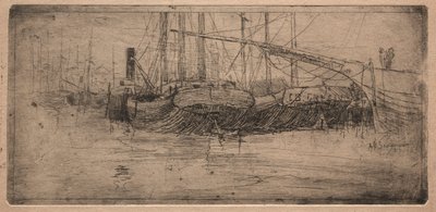 Slip langs de Cuyahoga-rivier, 1887 door Arthur E. Schneider.