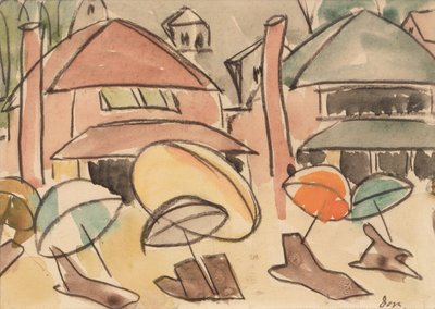 Strandparasols door Arthur Garfield Dove