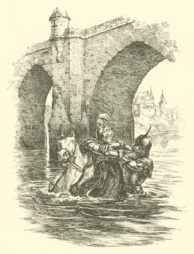 De Avonturen van Sir Artegall, De Saraceense Brug (gravure) door Arthur George Walker
