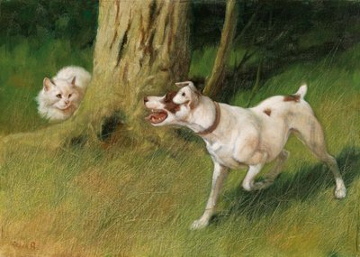 Hond en Kat door Arthur Heyer