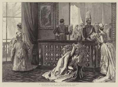 Een salon in Buckingham Palace door Arthur Hopkins