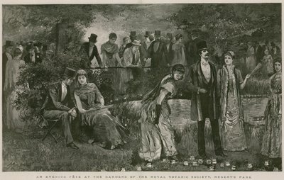 Een avondfeest in de tuinen van de Royal Botanic Society, Regent