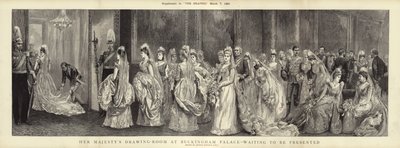 De Tekenkamer van Hare Majesteit in Buckingham Palace, wachtend om gepresenteerd te worden door Arthur Hopkins