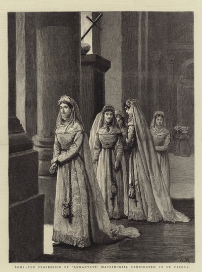 Rome, de processie van Ammantate (huwelijkskandidaten) bij Sint-Pieter door Arthur Hopkins